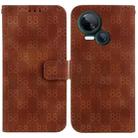 For Tecno Spark 10 5G Double 8-shaped Embossed Leather Phone Case(Brown) - 1