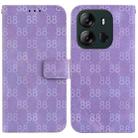 For Tecno Spark Go 2023 / Pop 7 Pro Double 8-shaped Embossed Leather Phone Case(Purple) - 1