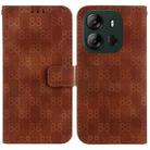 For Tecno Spark Go 2023 / Pop 7 Pro Double 8-shaped Embossed Leather Phone Case(Brown) - 1