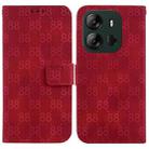 For Tecno Spark Go 2023 / Pop 7 Pro Double 8-shaped Embossed Leather Phone Case(Red) - 1