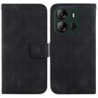 For Tecno Spark Go 2023 / Pop 7 Pro Double 8-shaped Embossed Leather Phone Case(Black) - 1