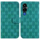 For Tecno Pova 4 Pro Double 8-shaped Embossed Leather Phone Case(Green) - 1