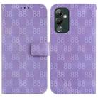 For Tecno Pova 4 Double 8-shaped Embossed Leather Phone Case(Purple) - 1