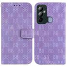 For Tecno Pop 6 Go Double 8-shaped Embossed Leather Phone Case(Purple) - 1