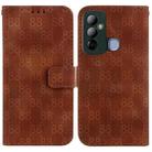 For Tecno Pop 6 Go Double 8-shaped Embossed Leather Phone Case(Brown) - 1