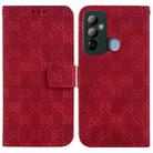 For Tecno Pop 6 Go Double 8-shaped Embossed Leather Phone Case(Red) - 1