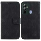 For Tecno Pop 6 Go Double 8-shaped Embossed Leather Phone Case(Black) - 1