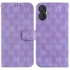 For Tecno Spark 9 Pro / 9T / KH7 Double 8-shaped Embossed Leather Phone Case(Purple) - 1