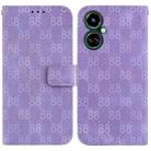 For Tecno Camon 19 Double 8-shaped Embossed Leather Phone Case(Purple) - 1