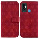 For Tecno Camon 18i Double 8-shaped Embossed Leather Phone Case(Red) - 1