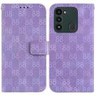 For Tecno Spark Go 2022 / Spark 8C Double 8-shaped Embossed Leather Phone Case(Purple) - 1