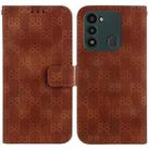 For Tecno Spark Go 2022 / Spark 8C Double 8-shaped Embossed Leather Phone Case(Brown) - 1