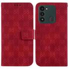 For Tecno Spark Go 2022 / Spark 8C Double 8-shaped Embossed Leather Phone Case(Red) - 1
