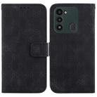 For Tecno Spark Go 2022 / Spark 8C Double 8-shaped Embossed Leather Phone Case(Black) - 1