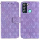 For Tecno Pop 5 LTE / BD4 Double 8-shaped Embossed Leather Phone Case(Purple) - 1