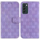 For Tecno Camon 18 / 18 P Double 8-shaped Embossed Leather Phone Case(Purple) - 1