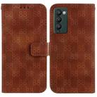 For Tecno Camon 18 / 18 P Double 8-shaped Embossed Leather Phone Case(Brown) - 1