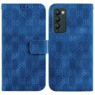 For Tecno Camon 18 / 18 P Double 8-shaped Embossed Leather Phone Case(Blue) - 1