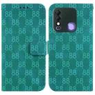 For Tecno Spark 8 / 8T Double 8-shaped Embossed Leather Phone Case(Green) - 1