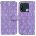 For Tecno Spark 8 / 8T Double 8-shaped Embossed Leather Phone Case(Purple) - 1