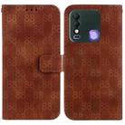 For Tecno Spark 8 / 8T Double 8-shaped Embossed Leather Phone Case(Brown) - 1