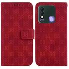 For Tecno Spark 8 / 8T Double 8-shaped Embossed Leather Phone Case(Red) - 1