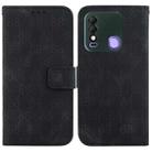 For Tecno Spark 8 / 8T Double 8-shaped Embossed Leather Phone Case(Black) - 1