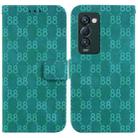 For Tecno Camon 18 Premier Double 8-shaped Embossed Leather Phone Case(Green) - 1