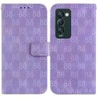 For Tecno Camon 18 Premier Double 8-shaped Embossed Leather Phone Case(Purple) - 1