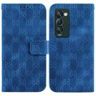 For Tecno Camon 18 Premier Double 8-shaped Embossed Leather Phone Case(Blue) - 1