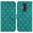 For Tecno Phantom X Double 8-shaped Embossed Leather Phone Case(Green) - 1