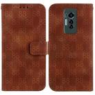 For Tecno Phantom X Double 8-shaped Embossed Leather Phone Case(Brown) - 1
