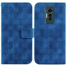 For Tecno Phantom X Double 8-shaped Embossed Leather Phone Case(Blue) - 1