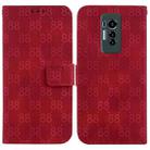 For Tecno Phantom X Double 8-shaped Embossed Leather Phone Case(Red) - 1