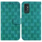 For Tecno Pova 2 Double 8-shaped Embossed Leather Phone Case(Green) - 1