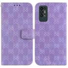 For Tecno Pova 2 Double 8-shaped Embossed Leather Phone Case(Purple) - 1