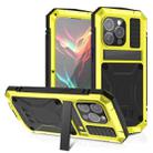 For iPhone 15 Pro Max R-JUST Shockproof Life Waterproof Dust-proof Metal + Silicone Phone Case with Holder(Yellow) - 1