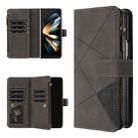 For Samsung Galaxy Z Fold6 Rhombus Texture Zipper Wallet Leather Phone Case(Grey) - 1