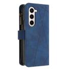 For Samsung Galaxy Z Fold6 Rhombus Texture Zipper Wallet Leather Phone Case(Blue) - 3
