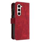 For Samsung Galaxy Z Fold6 Rhombus Texture Zipper Wallet Leather Phone Case(Red) - 3