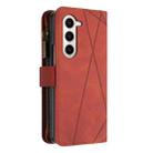 For Samsung Galaxy Z Fold7 Rhombus Texture Zipper Wallet Leather Phone Case(Brown) - 3