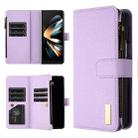 For Samsung Galaxy Z Fold5 Litchi Texture Zipper Wallet Leather Phone Case(Purple) - 1
