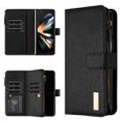 For Samsung Galaxy Z Fold4 Litchi Texture Zipper Wallet Leather Phone Case(Black) - 1