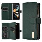 For Samsung Galaxy Z Fold4 Litchi Texture Zipper Wallet Leather Phone Case(Green) - 1