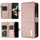 For Samsung Galaxy Z Fold4 Litchi Texture Zipper Wallet Leather Phone Case(Gold) - 1