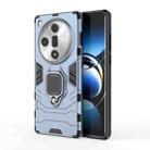 For OPPO Find X7 PC + TPU Shockproof Protective Phone Case with Magnetic Ring Holder(Navy Blue) - 1