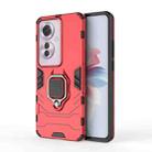 For OPPO Reno11 F 5G PC + TPU Shockproof Protective Phone Case with Magnetic Ring Holder(Red) - 1