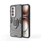 For OPPO Reno12 Global PC + TPU Shockproof Protective Phone Case with Magnetic Ring Holder(Black) - 1
