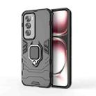 For OPPO Reno12 Pro Global PC + TPU Shockproof Protective Phone Case with Magnetic Ring Holder(Black) - 1