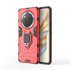 For Honor X60 Pro 5G PC + TPU Shockproof Protective Phone Case with Magnetic Ring Holder(Red) - 1